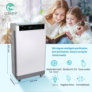 Eliminates Pollen, Mold, Dust, Pet Dander, Smoke Room Office UV Ionizer Air Purifier
