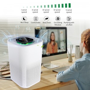 Quality Inspection for China Antivirus Antimicrobial Pm2.5 Display Air Cleaner Home Desktop Air Purifier with True HEPA Filter Factory Price